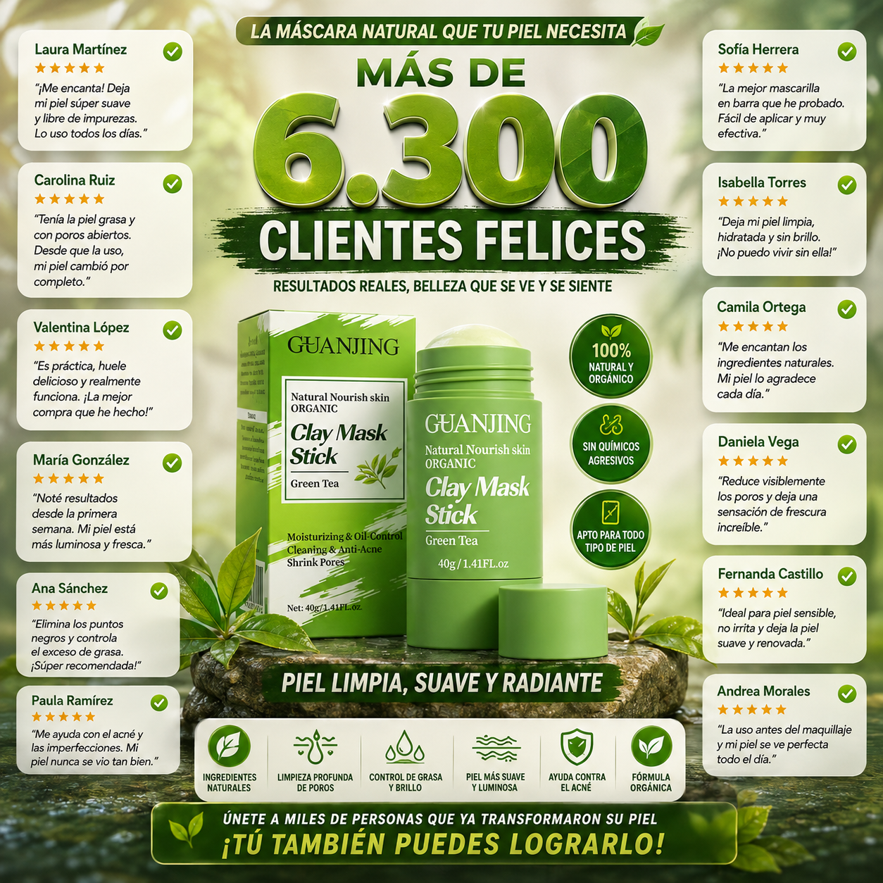 🍵 MASCARILLA FACIAL DE TÉ VERDE ✨