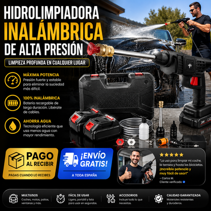 💦 PISTOLA DE ALTA PRESIÓN PROFESIONAL CON DOBLE BATERÍA 🔋