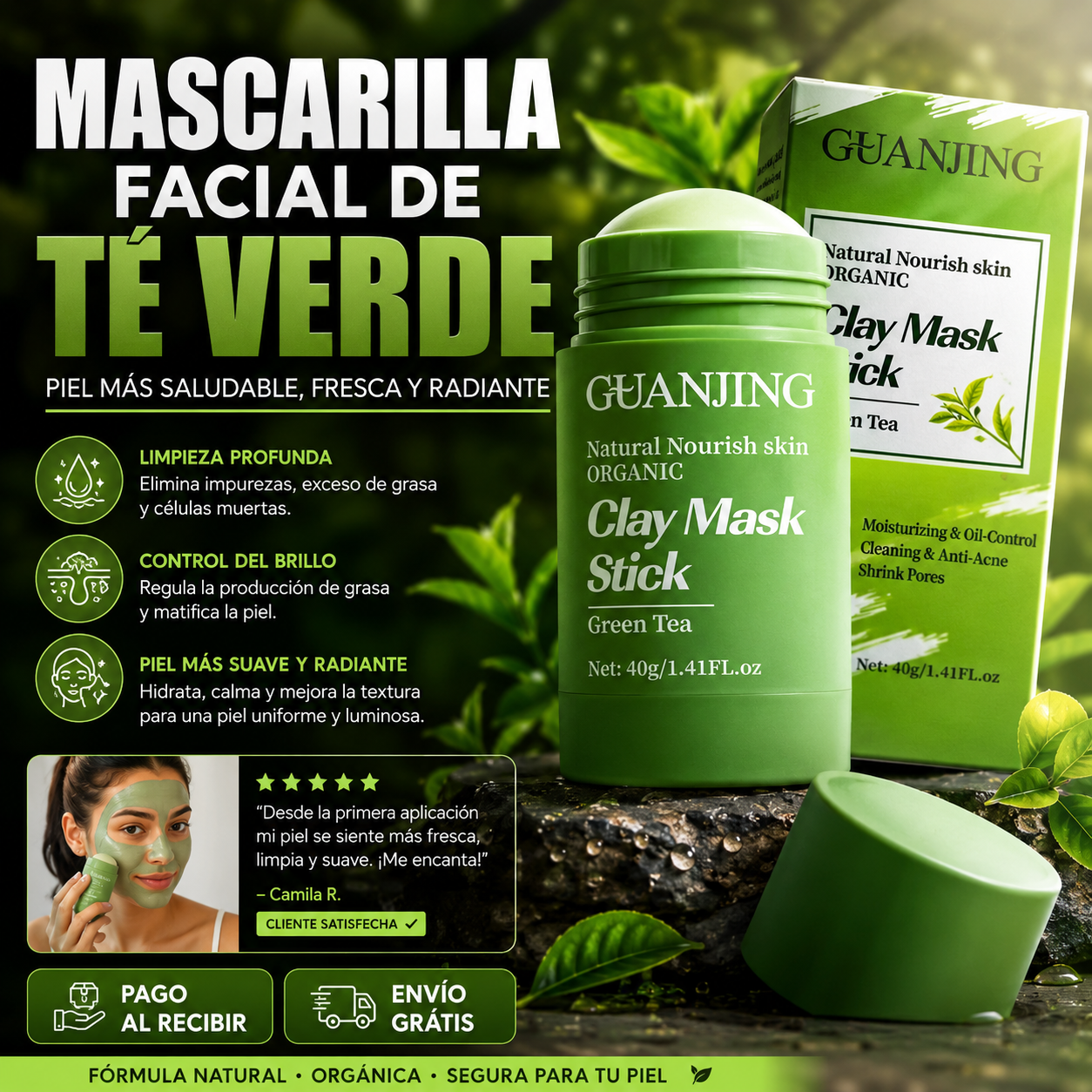 🍵 MASCARILLA FACIAL DE TÉ VERDE ✨