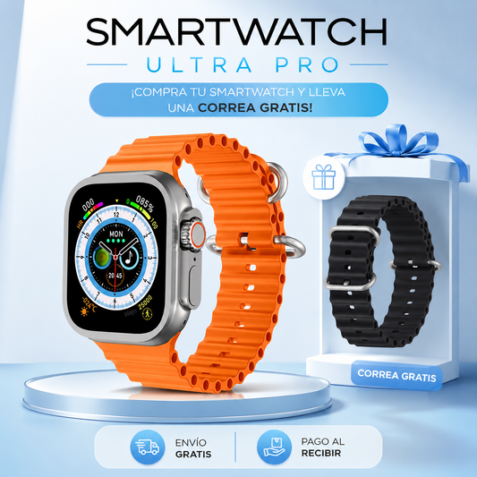 SMARTWATCH ULTRA PRO CON 2 CORREAS (1 EXTRA DE REGALO) 🎁