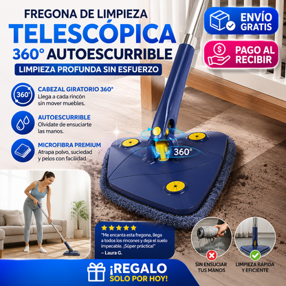 ✨ ¡FREGONA DE LIMPIEZA 360° AUTOESCURRIBLE! 🧽 + ENVÍO GRATIS! 🎁 ¡REGALO SOLO POR HOY! 🔥