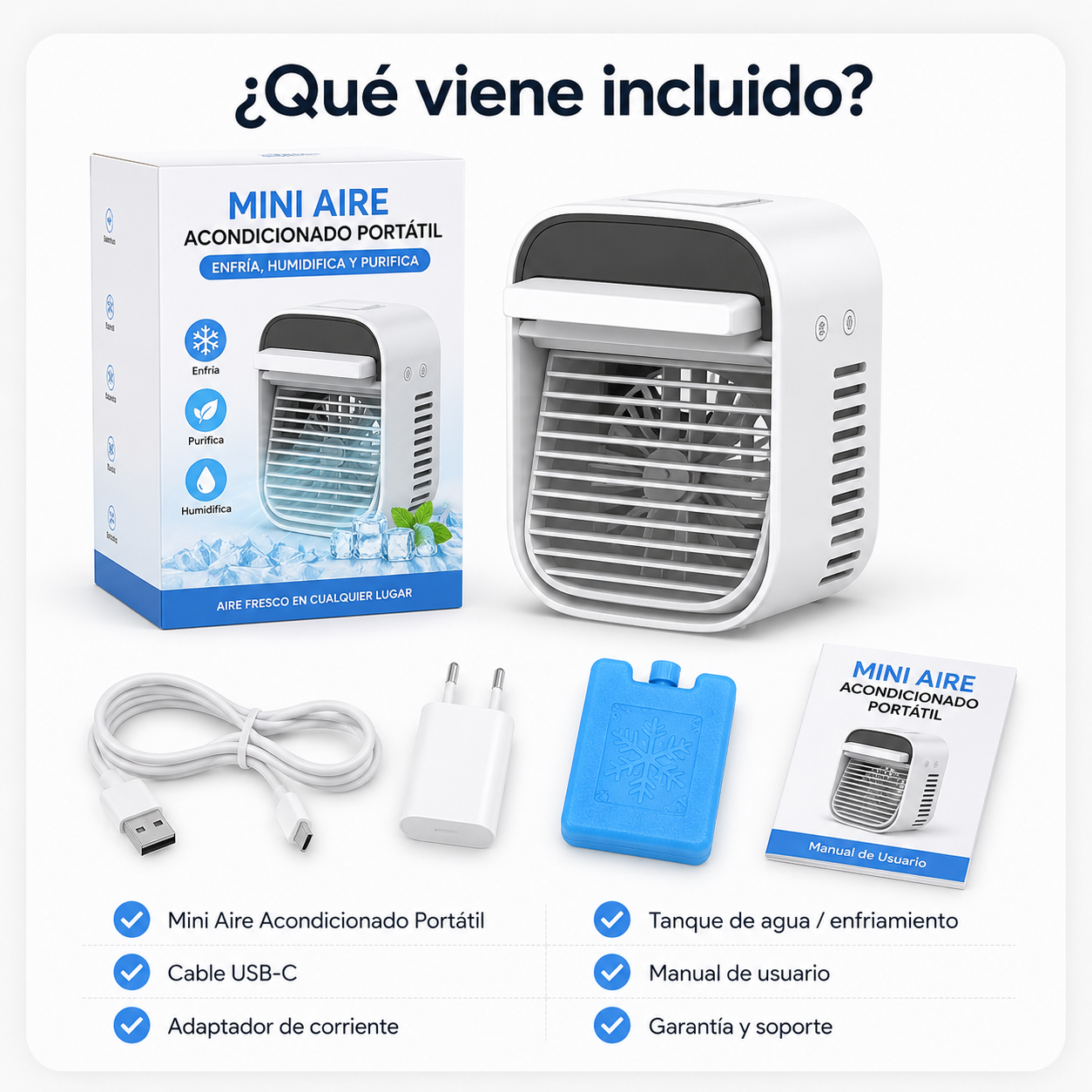 ❄️ ¡MINI AIRE ACONDICIONADO PORTÁTIL! 🌬️ + ENVÍO GRATIS! 🎁 ¡REGALO SOLO POR HOY! 🔥