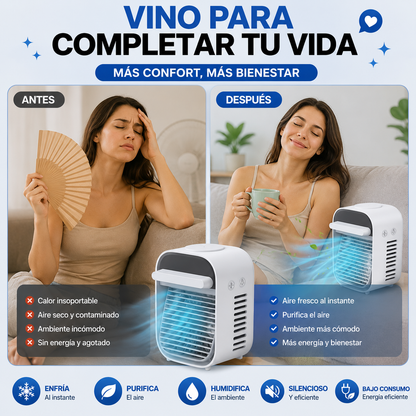 ❄️ ¡MINI AIRE ACONDICIONADO PORTÁTIL! 🌬️ + ENVÍO GRATIS! 🎁 ¡REGALO SOLO POR HOY! 🔥