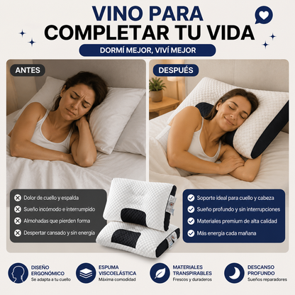 🛏️ ¡ALMOHADA ERGONÓMICA 3D DE PUNTO! 💆‍♀️ + ENVÍO GRATIS! 🎁 ¡REGALO SOLO POR HOY! 🔥