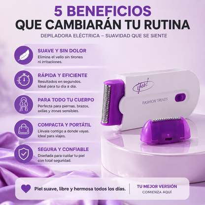 ✨ ¡DEPILADORA ELÉCTRICA 2 EN 1 + KIT COMPLETO DE ACCESORIOS! 💖 🎁 ¡REGALO SOLO POR HOY! 🔥