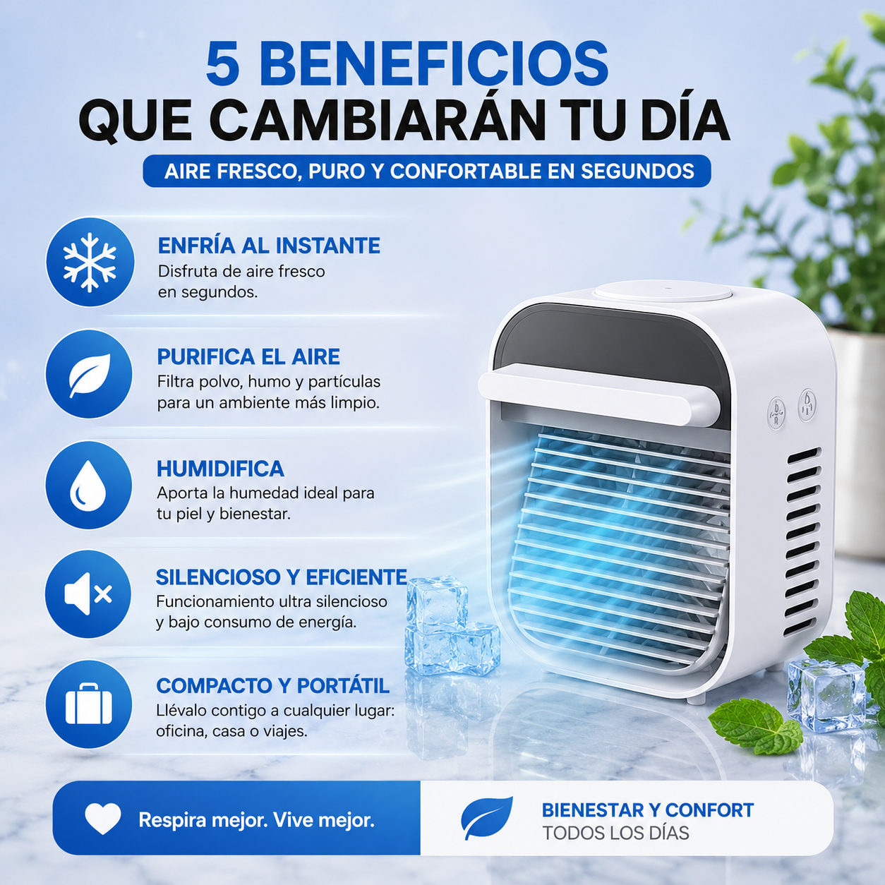 ❄️ ¡MINI AIRE ACONDICIONADO PORTÁTIL! 🌬️ + ENVÍO GRATIS! 🎁 ¡REGALO SOLO POR HOY! 🔥