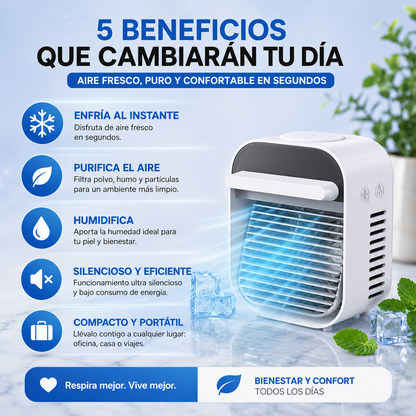 ❄️ ¡MINI AIRE ACONDICIONADO PORTÁTIL! 🌬️ + ENVÍO GRATIS! 🎁 ¡REGALO SOLO POR HOY! 🔥
