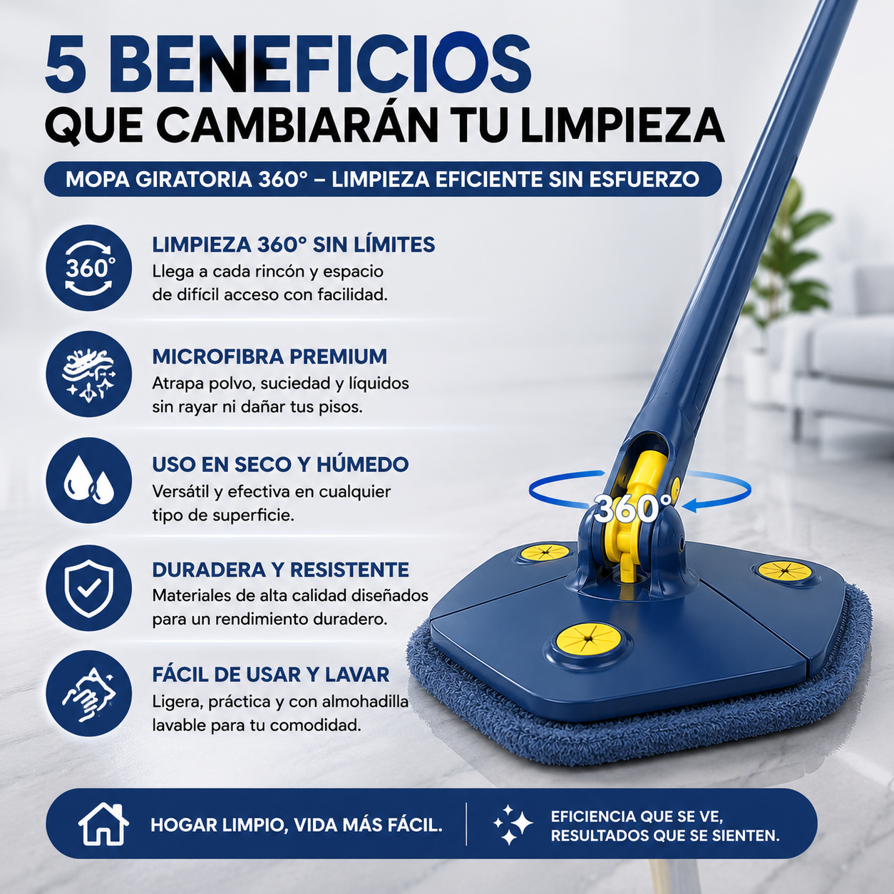 ✨ ¡FREGONA DE LIMPIEZA 360° AUTOESCURRIBLE! 🧽 + ENVÍO GRATIS! 🎁 ¡REGALO SOLO POR HOY! 🔥