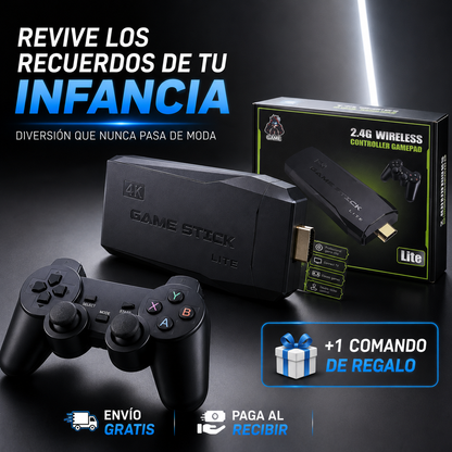 CONSOLA RETRO STICK 64GB — ¡DIVERSIÓN SIN LÍMITES!