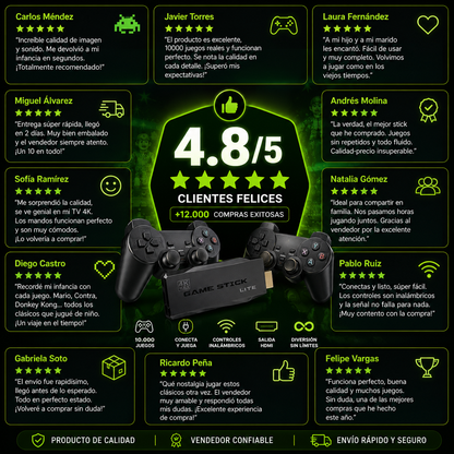 CONSOLA RETRO STICK 64GB — ¡DIVERSIÓN SIN LÍMITES!