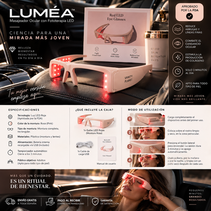 LUMÉA™ Masajeador Ocular con Fototerapia LED