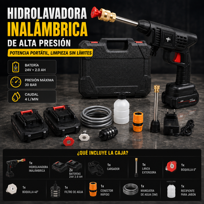 💦 PISTOLA DE ALTA PRESIÓN PROFESIONAL CON DOBLE BATERÍA 🔋