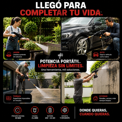 💦 PISTOLA DE ALTA PRESIÓN PROFESIONAL CON DOBLE BATERÍA 🔋