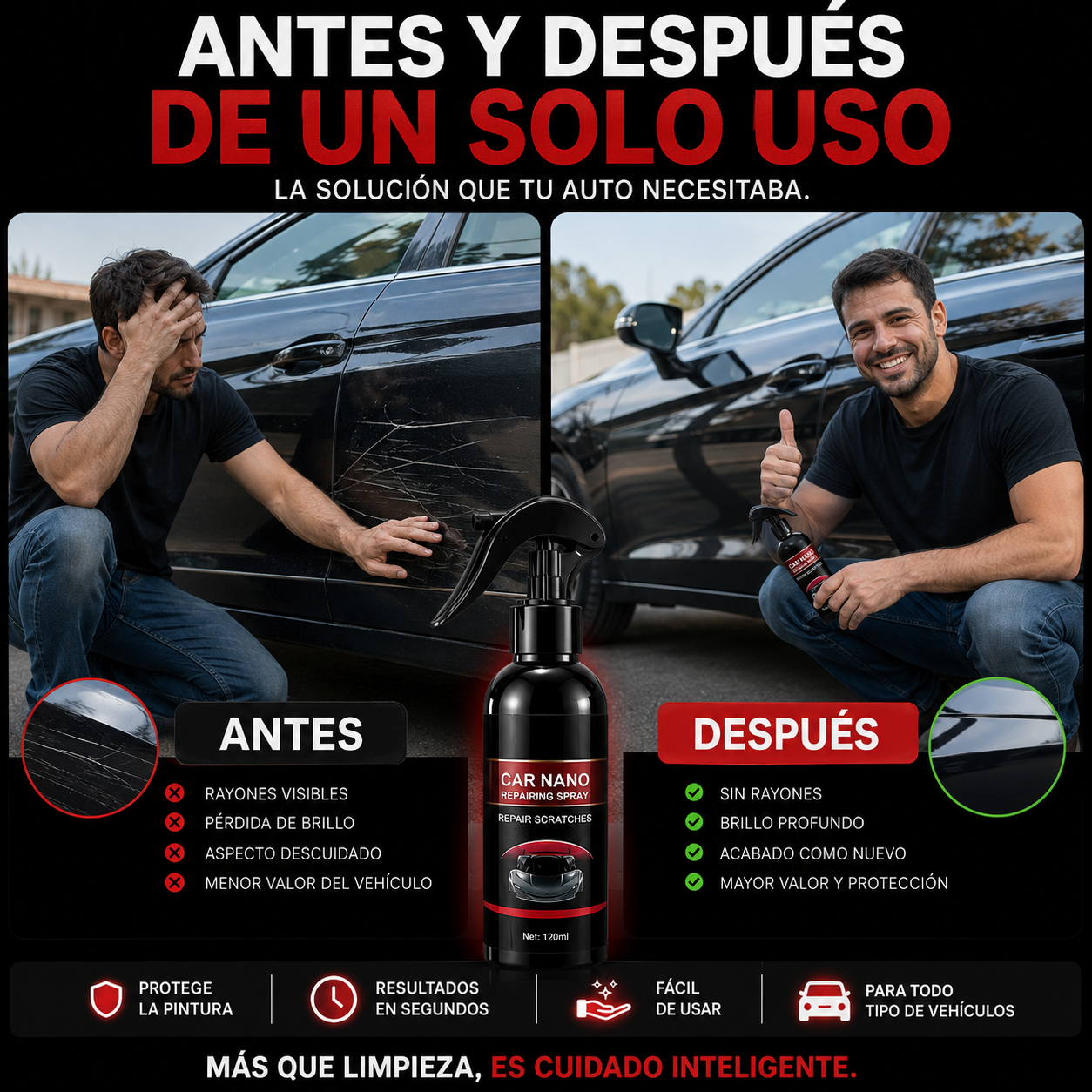 🚗 SPRAY REPARADOR DE ARAÑAZOS PRO 120ML ✨
