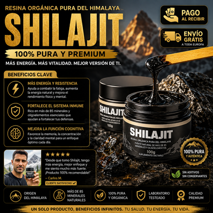 🏔 RESINA PURA DE SHILAJIT DEL HIMALAYA 100G 🖤