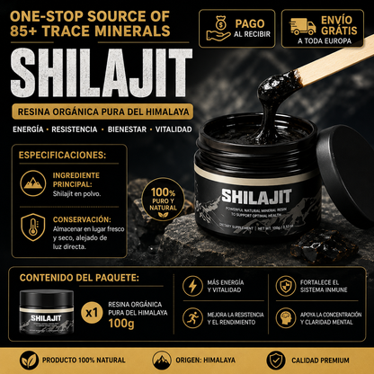 🏔 RESINA PURA DE SHILAJIT DEL HIMALAYA 100G 🖤