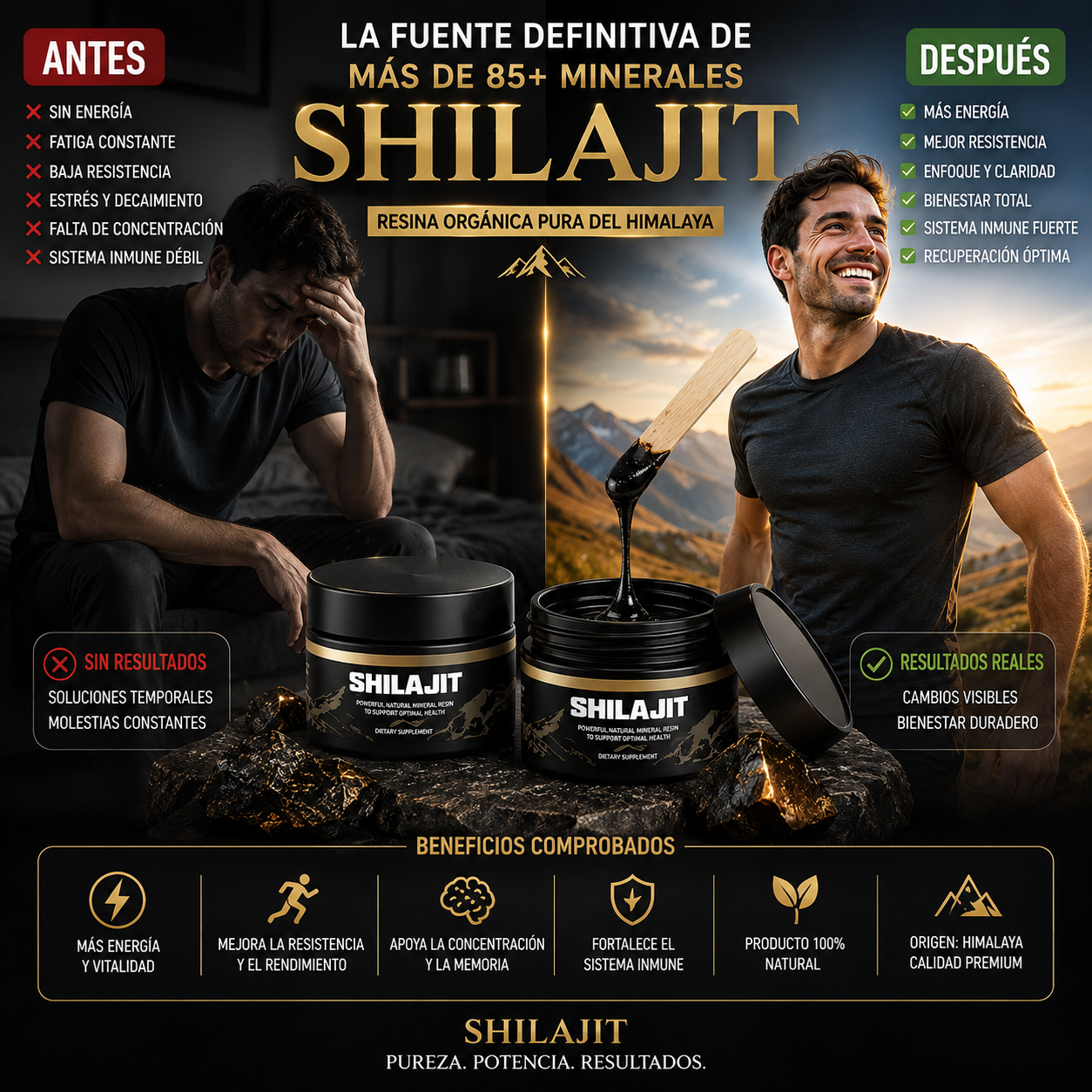 🏔 RESINA PURA DE SHILAJIT DEL HIMALAYA 100G 🖤
