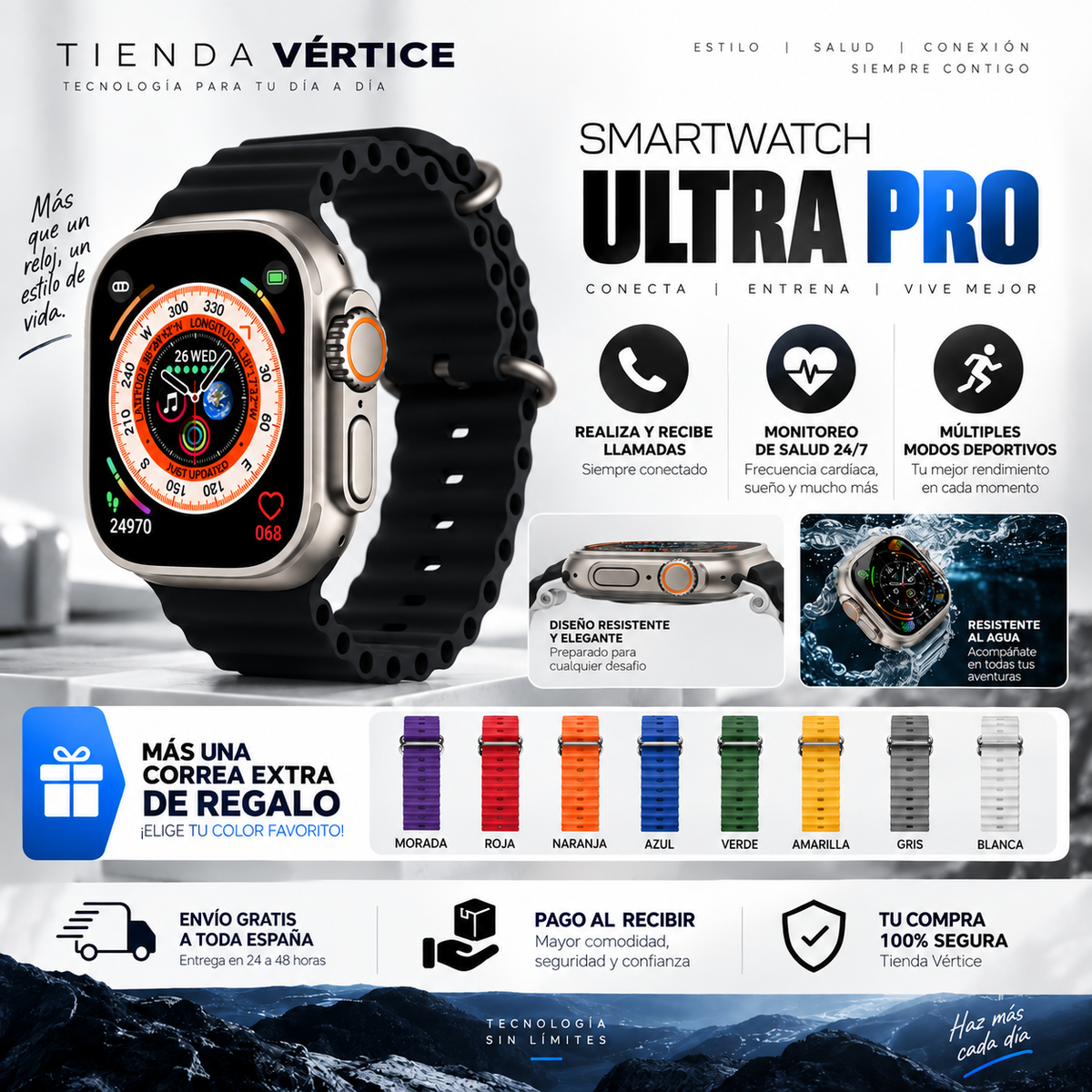 SMARTWATCH ULTRA PRO CON CORREA EXTRA DE REGALO!